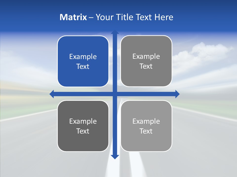 A Blurry Picture Of A Road With A Sky Background PowerPoint Template