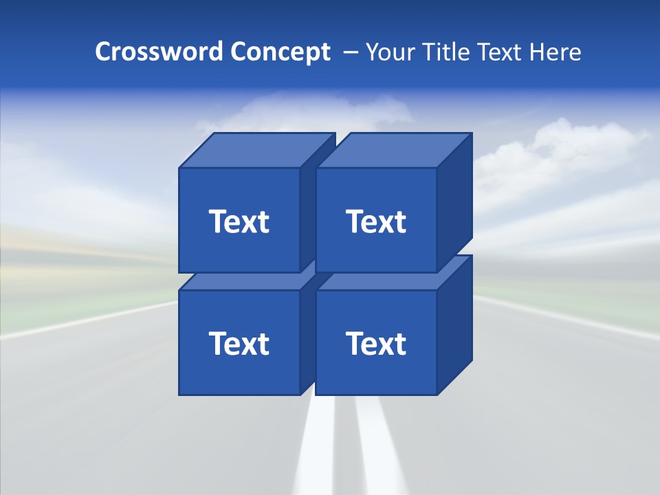 A Blurry Picture Of A Road With A Sky Background PowerPoint Template