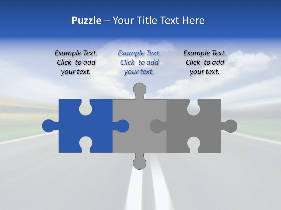 A Blurry Picture Of A Road With A Sky Background PowerPoint Template