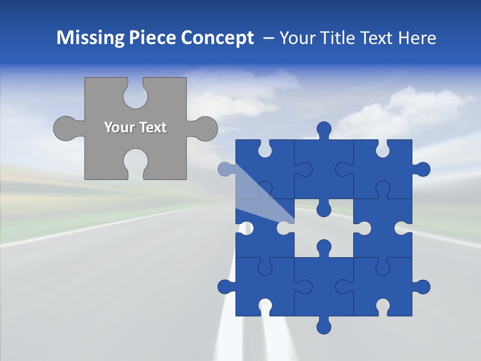 A Blurry Picture Of A Road With A Sky Background PowerPoint Template