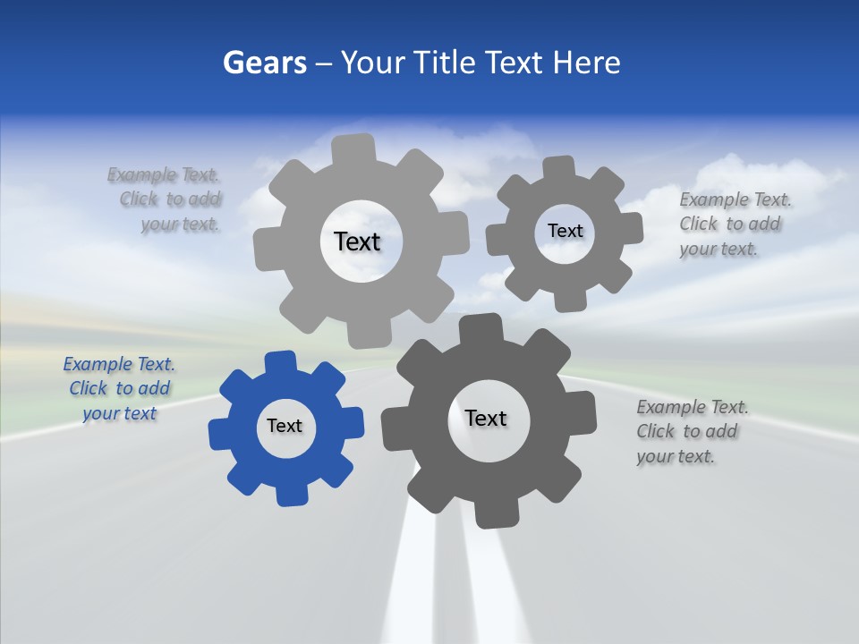 A Blurry Picture Of A Road With A Sky Background PowerPoint Template