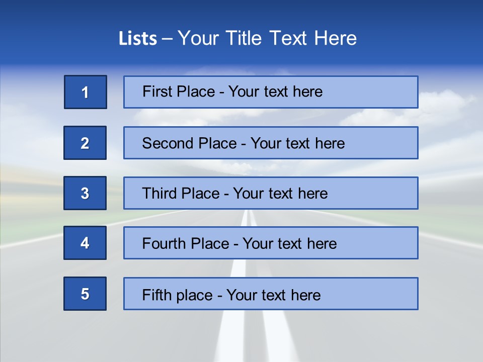 A Blurry Picture Of A Road With A Sky Background PowerPoint Template