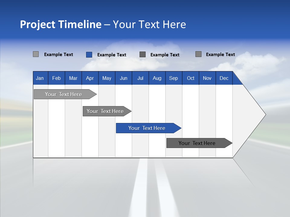 A Blurry Picture Of A Road With A Sky Background PowerPoint Template