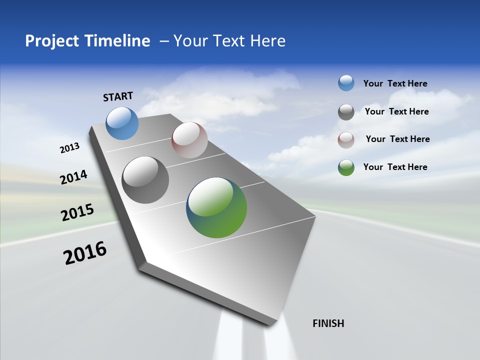 A Blurry Picture Of A Road With A Sky Background PowerPoint Template
