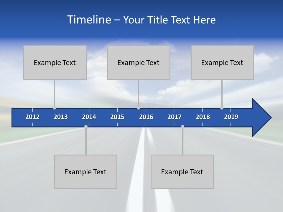 A Blurry Picture Of A Road With A Sky Background PowerPoint Template