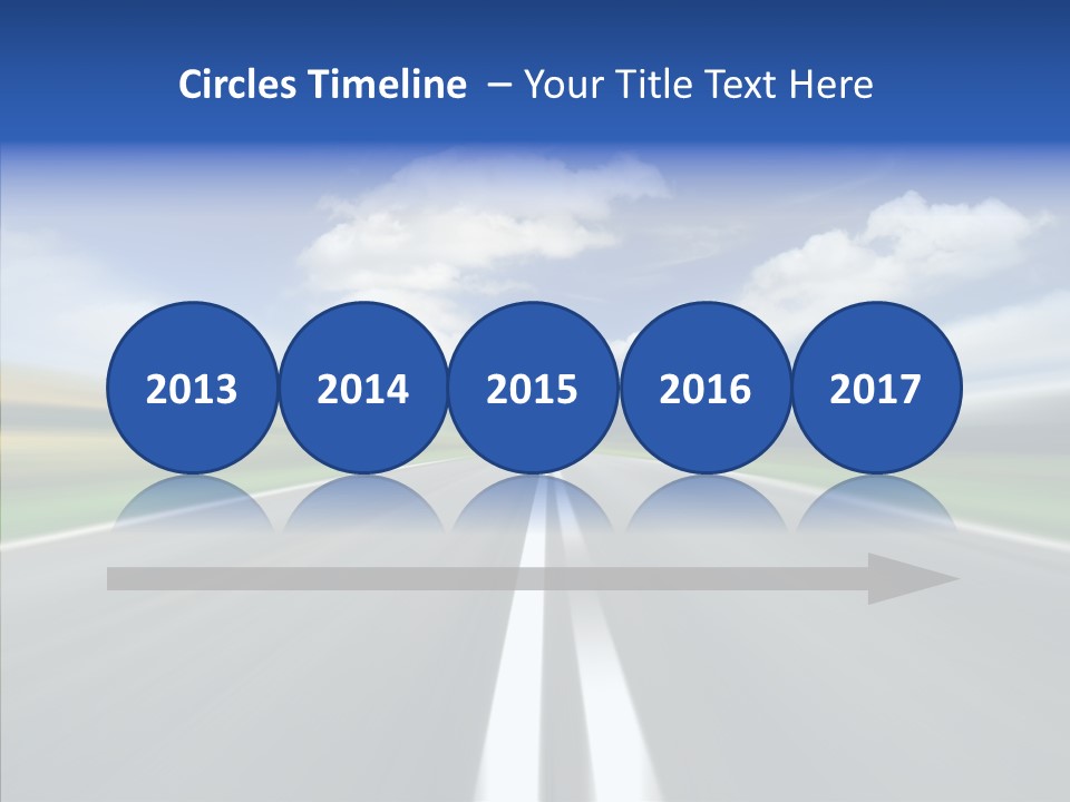 A Blurry Picture Of A Road With A Sky Background PowerPoint Template