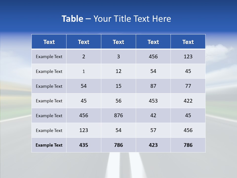 A Blurry Picture Of A Road With A Sky Background PowerPoint Template