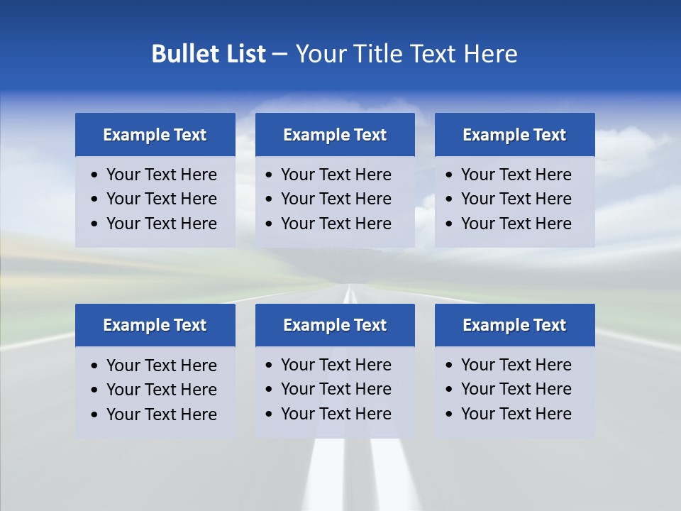 A Blurry Picture Of A Road With A Sky Background PowerPoint Template