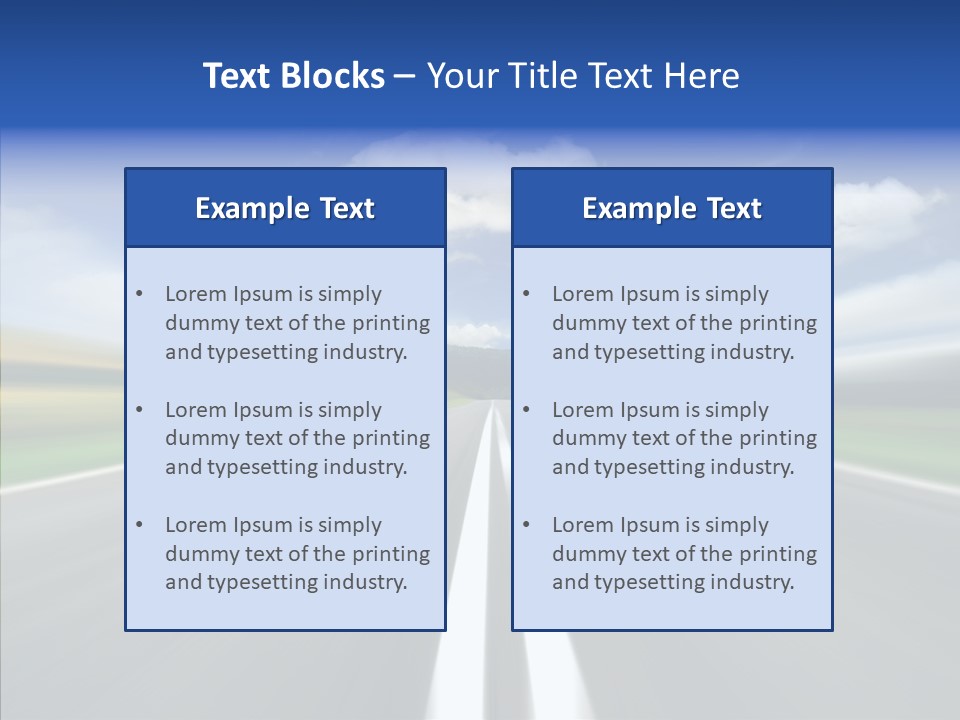 A Blurry Picture Of A Road With A Sky Background PowerPoint Template