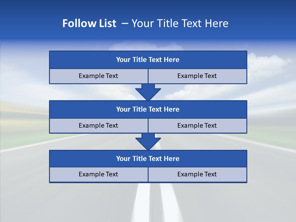 A Blurry Picture Of A Road With A Sky Background PowerPoint Template