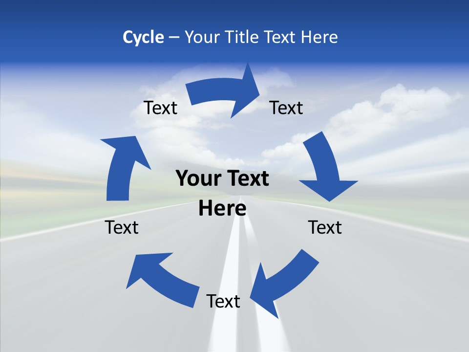 A Blurry Picture Of A Road With A Sky Background PowerPoint Template