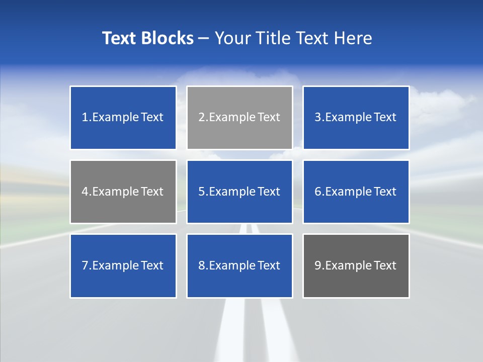 A Blurry Picture Of A Road With A Sky Background PowerPoint Template