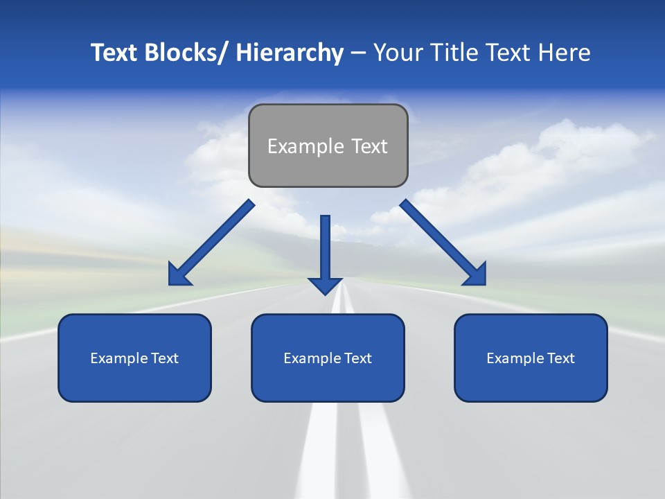 A Blurry Picture Of A Road With A Sky Background PowerPoint Template