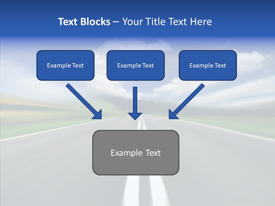 A Blurry Picture Of A Road With A Sky Background PowerPoint Template