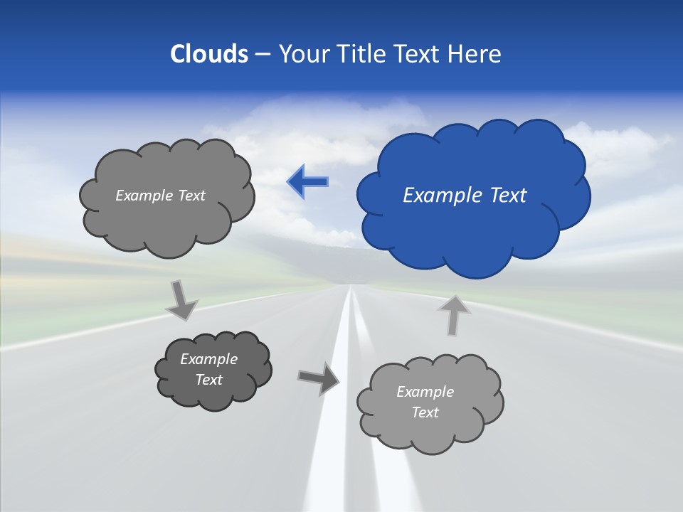 A Blurry Picture Of A Road With A Sky Background PowerPoint Template