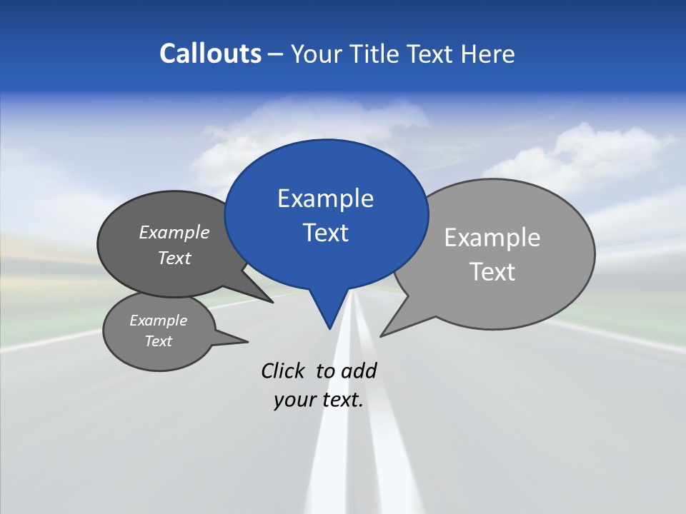 A Blurry Picture Of A Road With A Sky Background PowerPoint Template