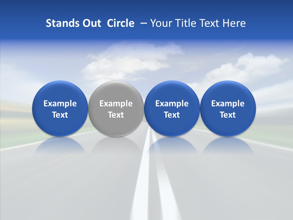 A Blurry Picture Of A Road With A Sky Background PowerPoint Template