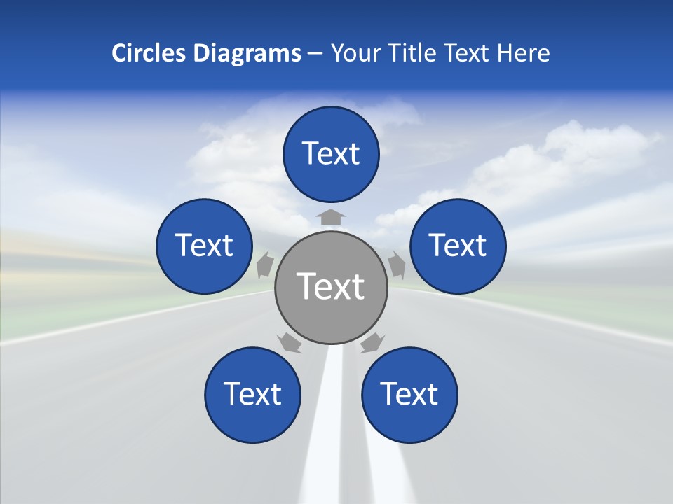 A Blurry Picture Of A Road With A Sky Background PowerPoint Template