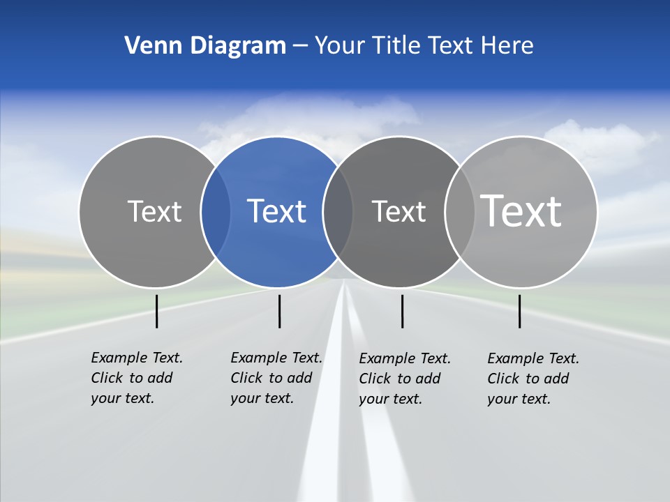A Blurry Picture Of A Road With A Sky Background PowerPoint Template
