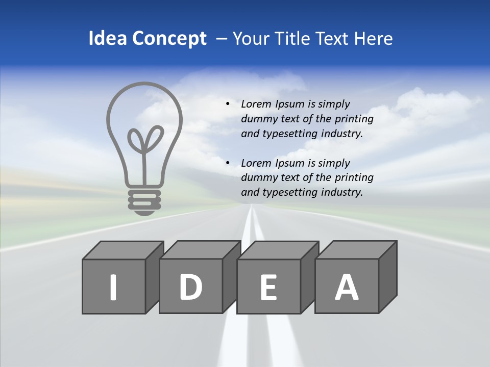 A Blurry Picture Of A Road With A Sky Background PowerPoint Template