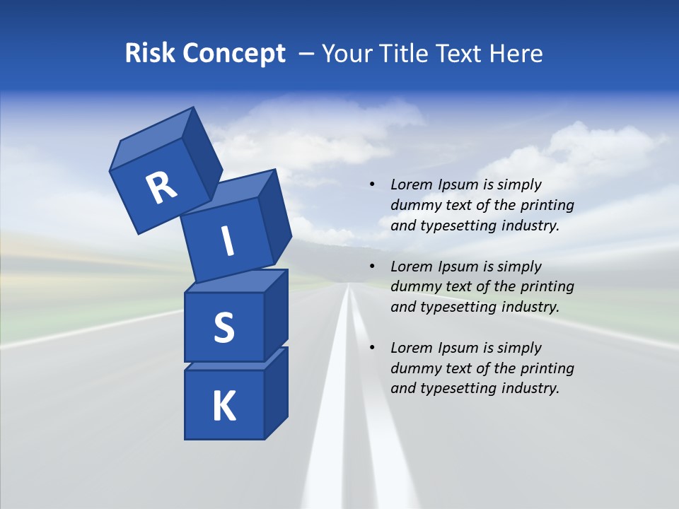 A Blurry Picture Of A Road With A Sky Background PowerPoint Template