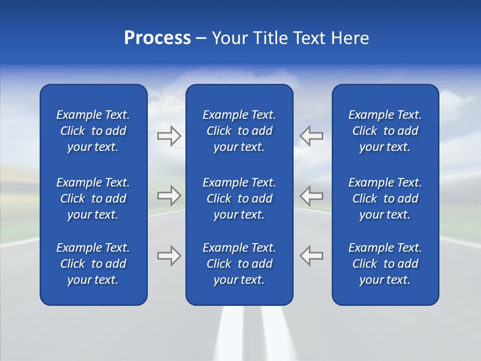 A Blurry Picture Of A Road With A Sky Background PowerPoint Template