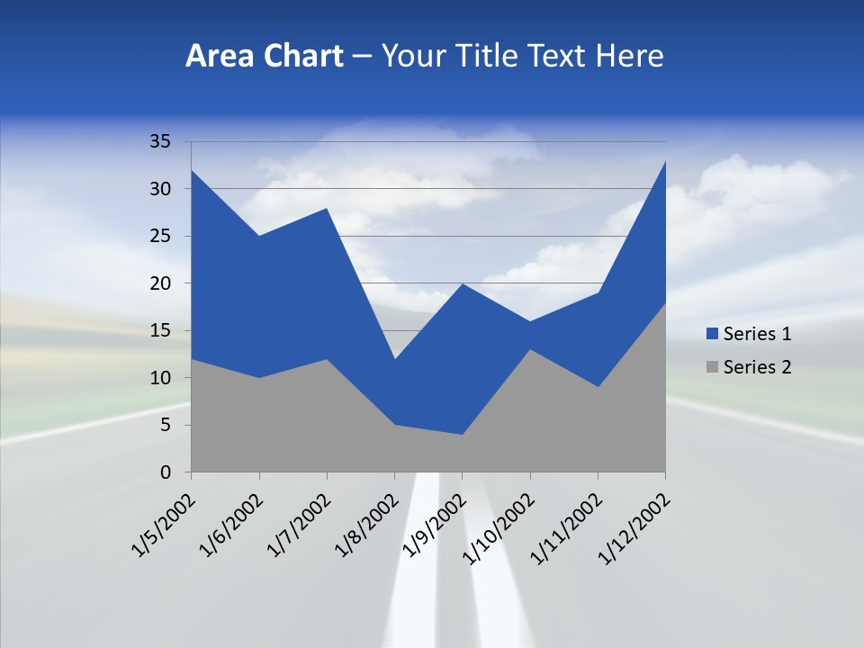 A Blurry Picture Of A Road With A Sky Background PowerPoint Template