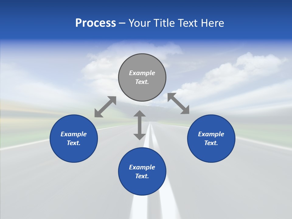 A Blurry Picture Of A Road With A Sky Background PowerPoint Template