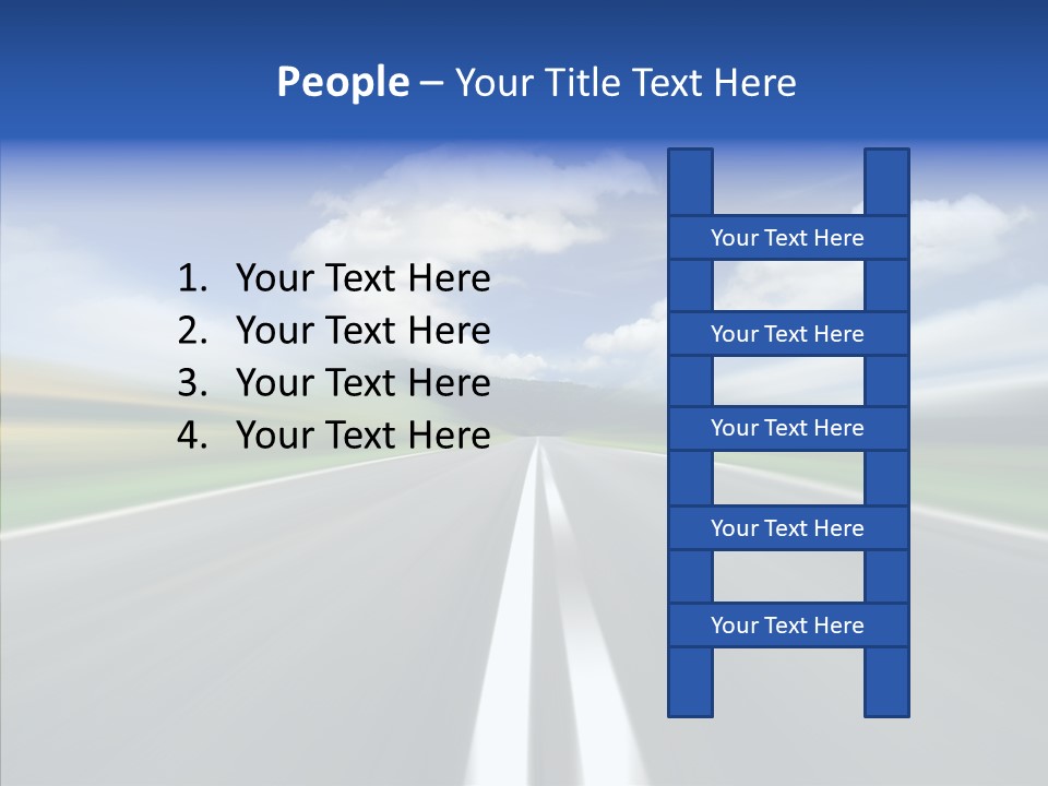 A Blurry Picture Of A Road With A Sky Background PowerPoint Template