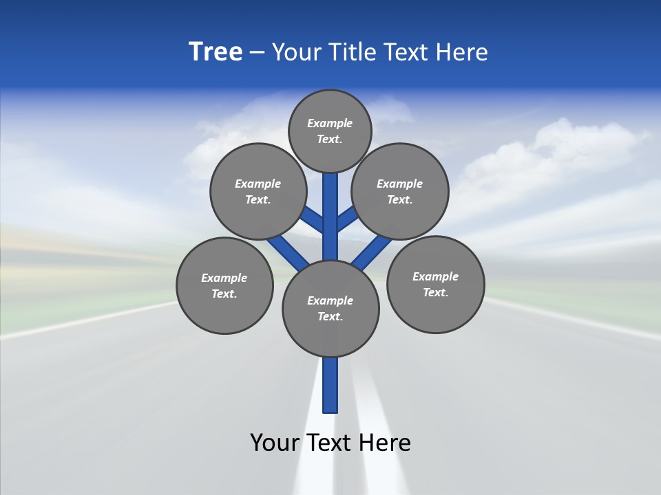 A Blurry Picture Of A Road With A Sky Background PowerPoint Template