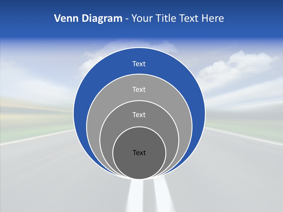 A Blurry Picture Of A Road With A Sky Background PowerPoint Template