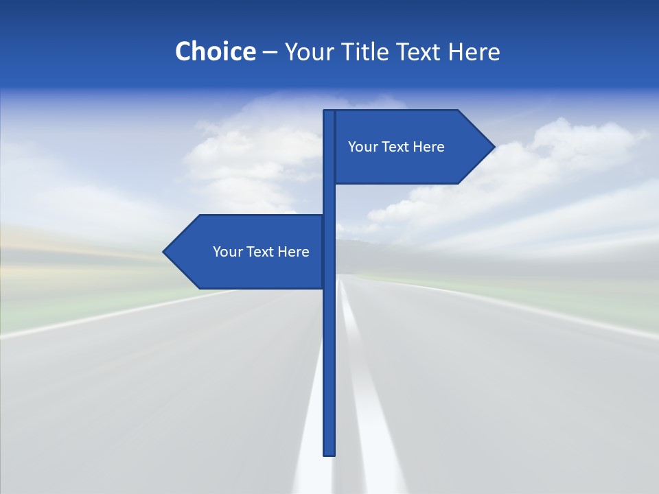 A Blurry Picture Of A Road With A Sky Background PowerPoint Template