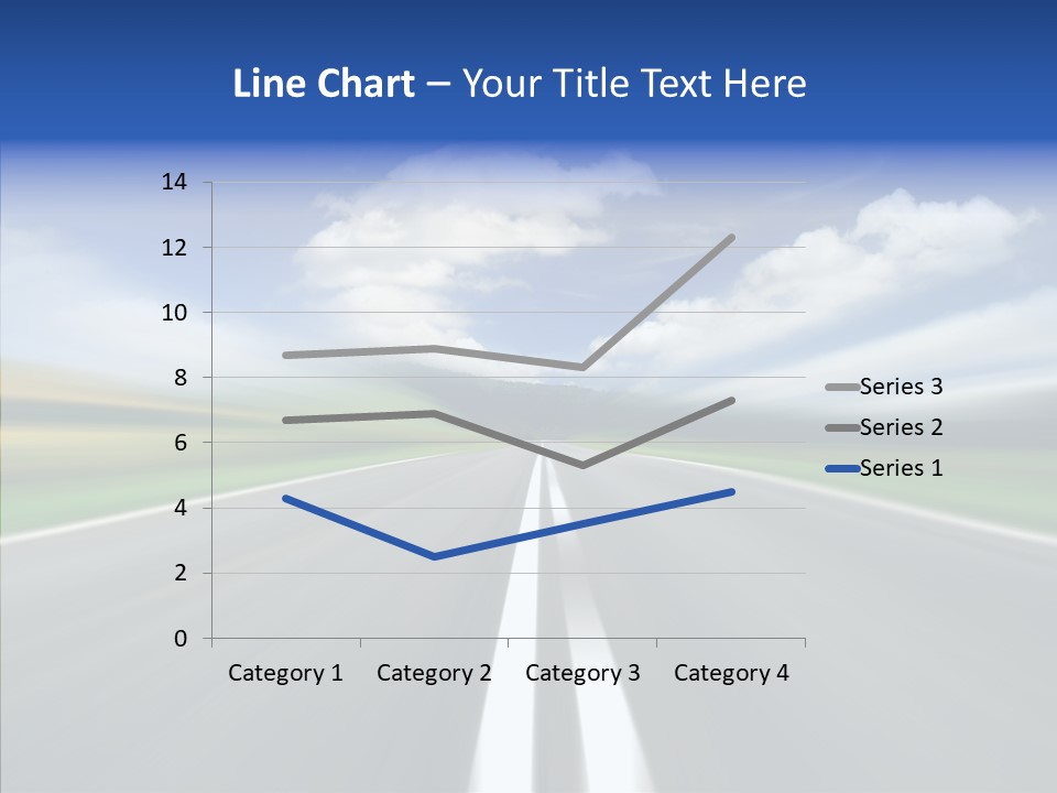 A Blurry Picture Of A Road With A Sky Background PowerPoint Template