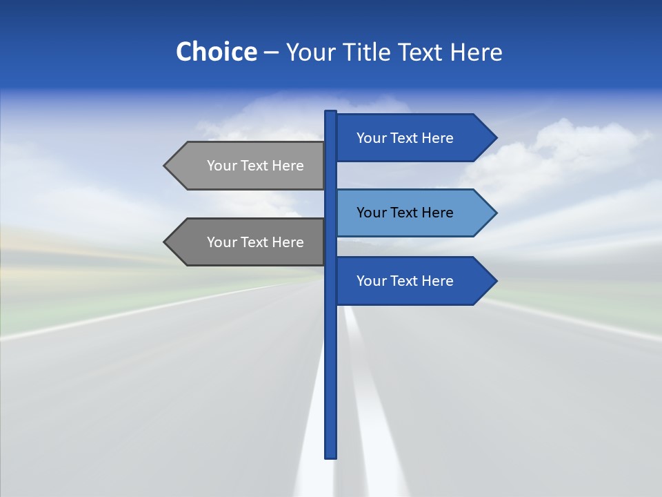 A Blurry Picture Of A Road With A Sky Background PowerPoint Template