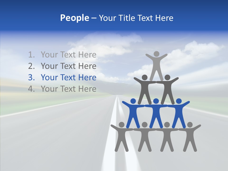 A Blurry Picture Of A Road With A Sky Background PowerPoint Template