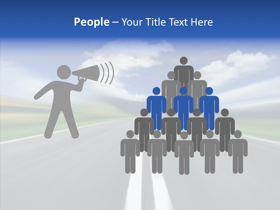 A Blurry Picture Of A Road With A Sky Background PowerPoint Template