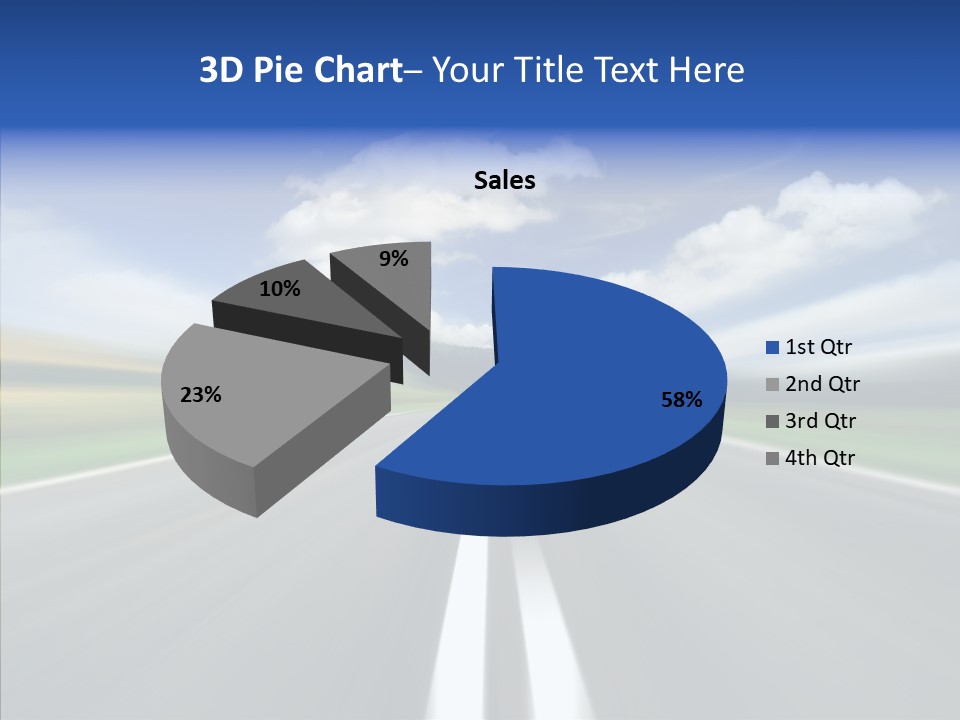 A Blurry Picture Of A Road With A Sky Background PowerPoint Template