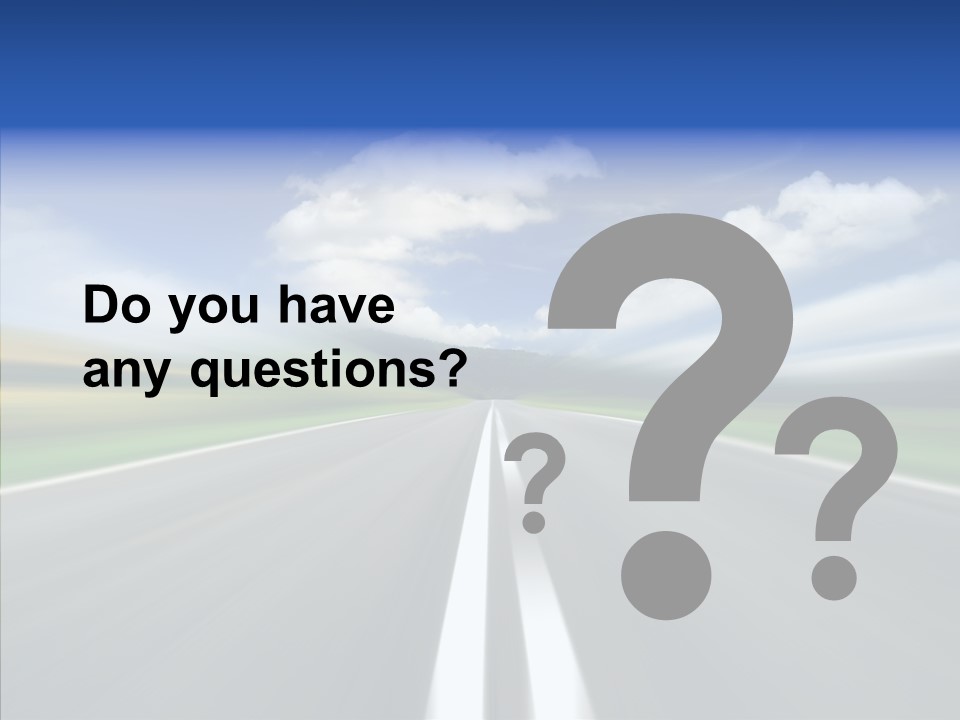 A Blurry Picture Of A Road With A Sky Background PowerPoint Template