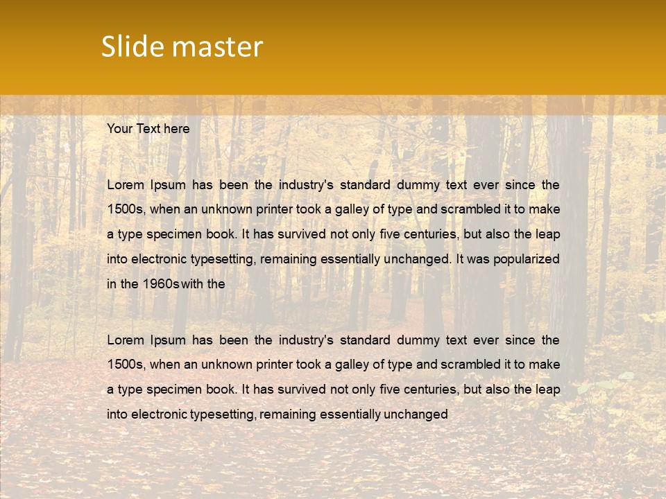 Walkway Trails Yellow PowerPoint Template
