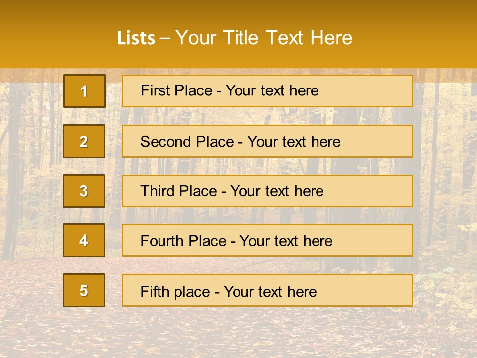 Walkway Trails Yellow PowerPoint Template