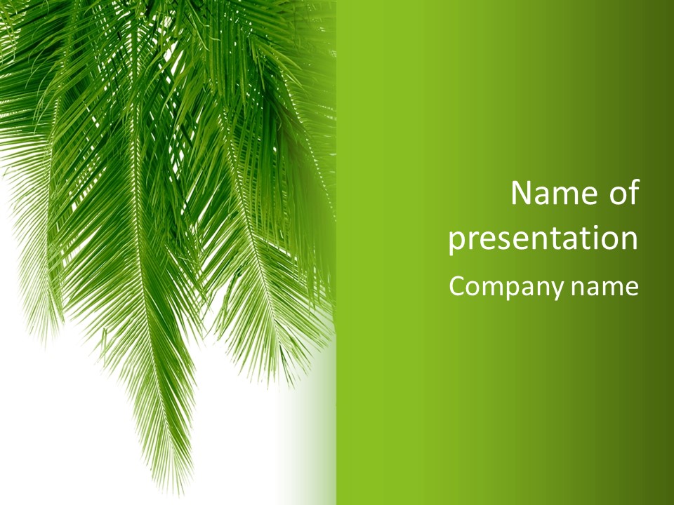 Tropical Monochrome Tree PowerPoint Template