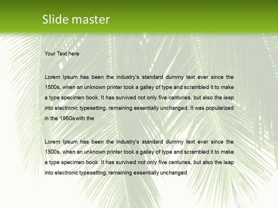 Tropical Monochrome Tree PowerPoint Template