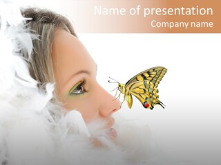 Frosty Beauty Model PowerPoint Template