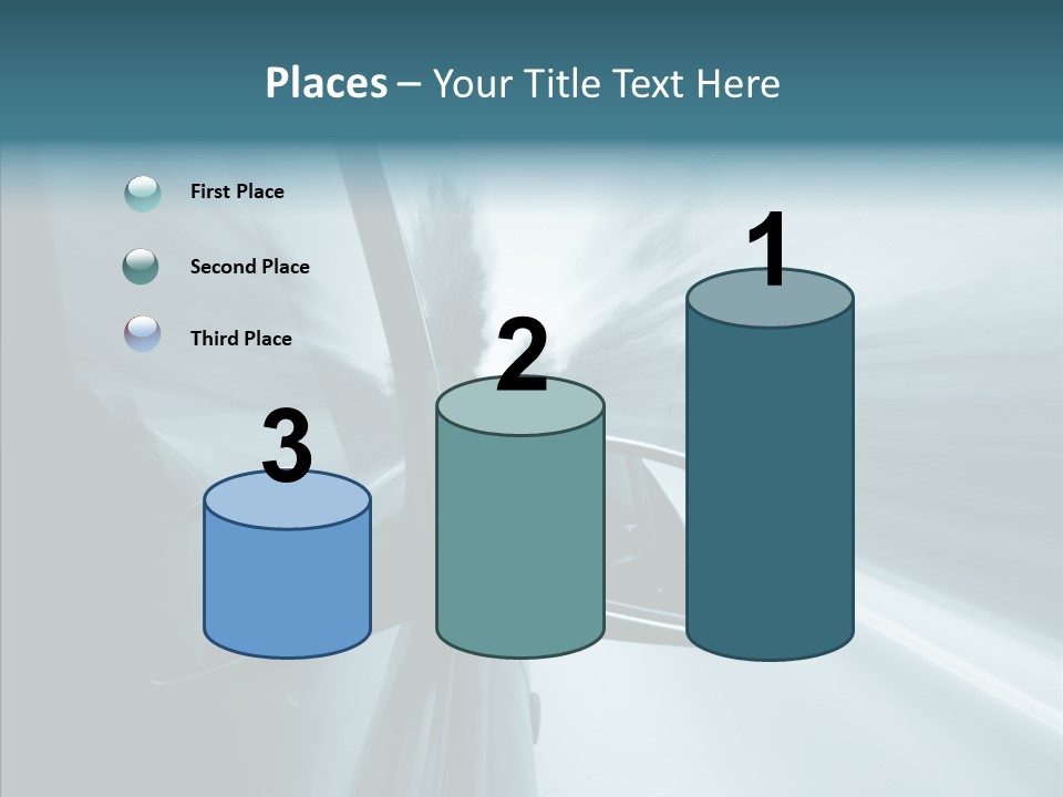 Rear View Drive Faster PowerPoint Template