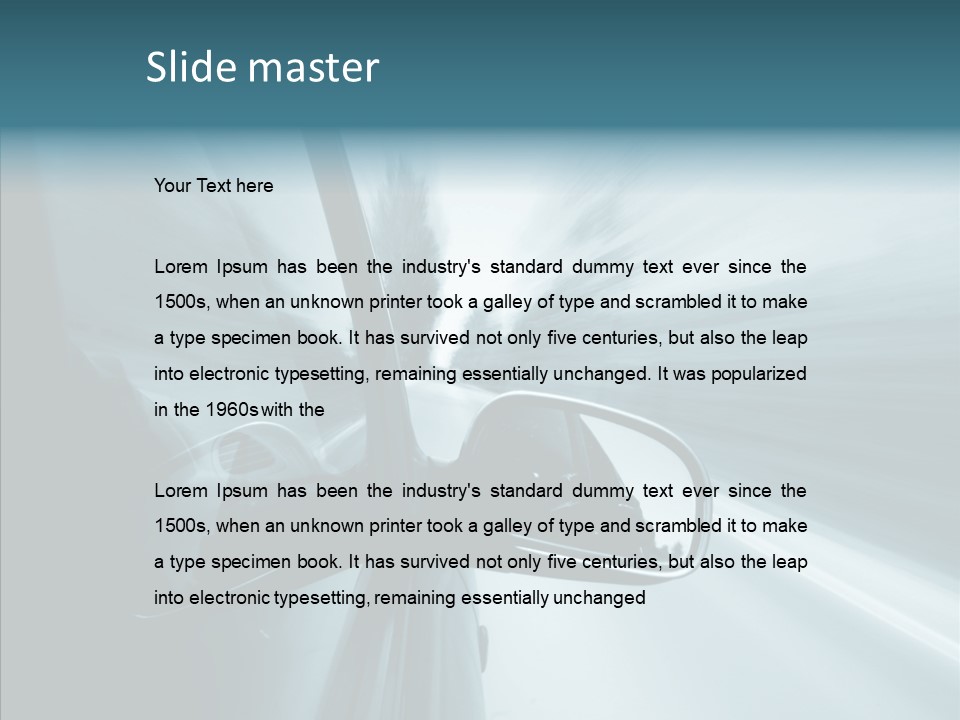 Rear View Drive Faster PowerPoint Template