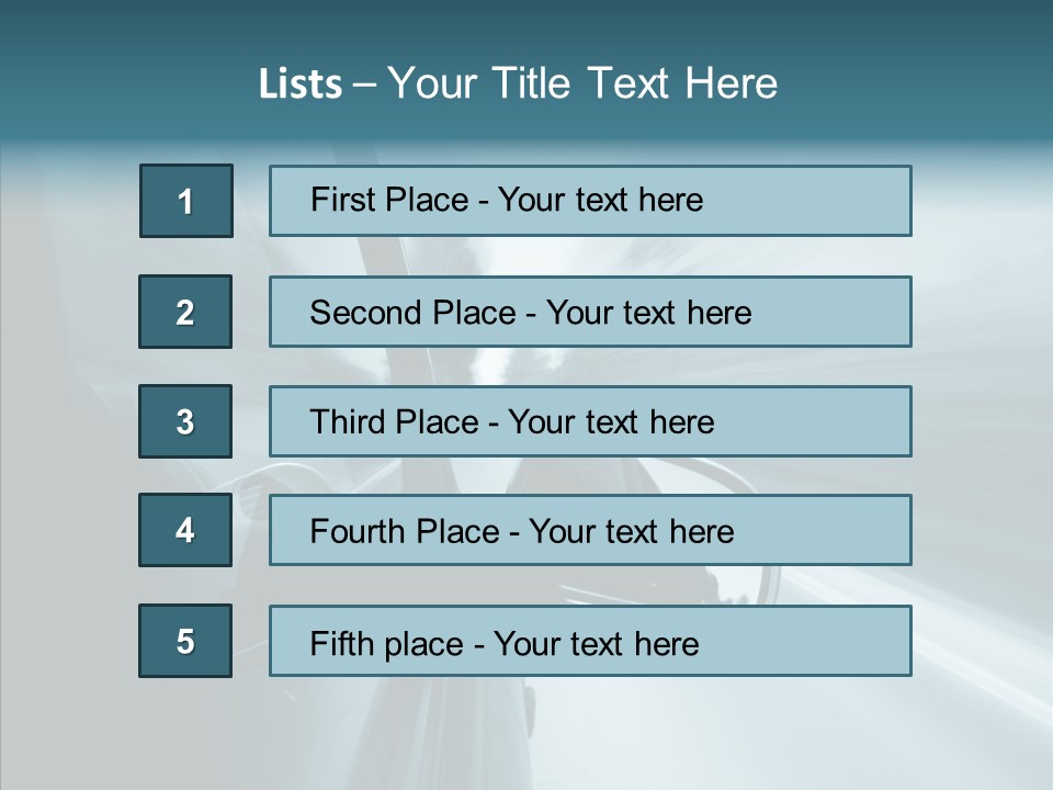 Rear View Drive Faster PowerPoint Template