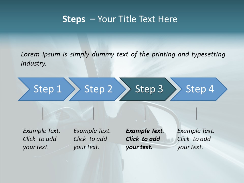 Rear View Drive Faster PowerPoint Template