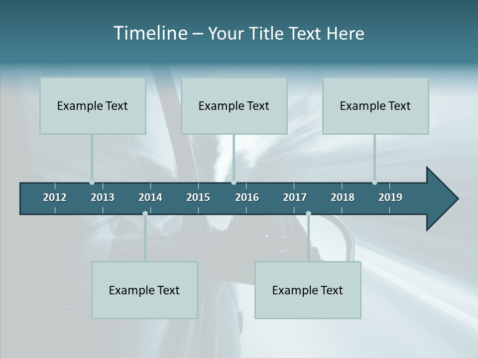 Rear View Drive Faster PowerPoint Template