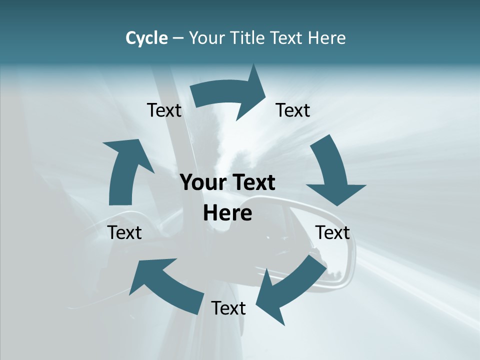 Rear View Drive Faster PowerPoint Template