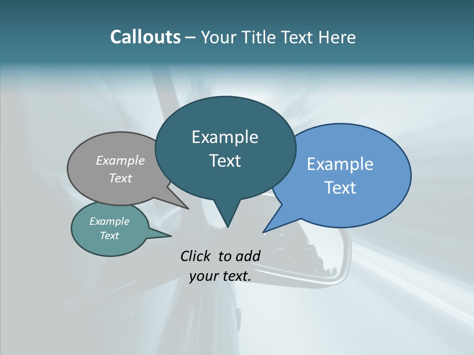 Rear View Drive Faster PowerPoint Template